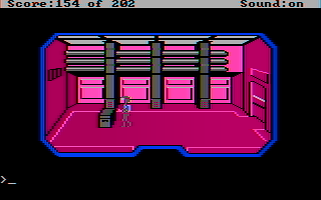 Space Quest: Chapter I - The Sarien Encounter IBM PC/Compatibles Screenshot: Looking for a way out of this room...