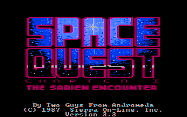 Space Quest: Chapter I - The Sarien Encounter IBM PC/Compatibles Screenshot: Title screen.