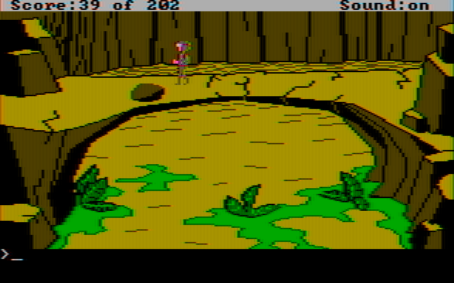 Space Quest: Chapter I - The Sarien Encounter IBM PC/Compatibles Screenshot: This bridge doesn't look very stable...