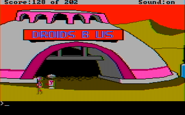 Space Quest: Chapter I - The Sarien Encounter IBM PC/Compatibles Screenshot: Purchased a new droid...