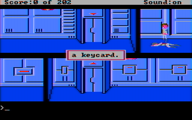 Space Quest: Chapter I - The Sarien Encounter IBM PC/Compatibles Screenshot: I found...a keycard!