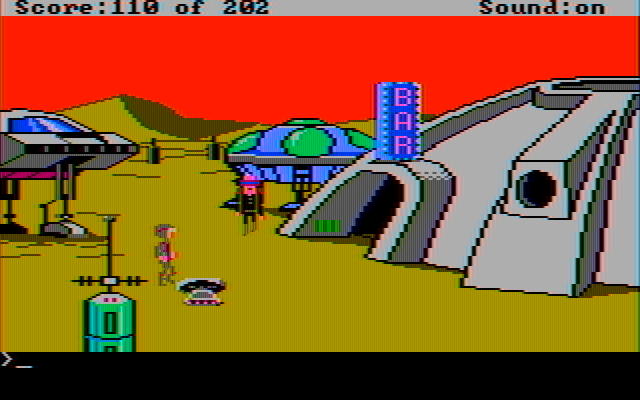 Space Quest: Chapter I - The Sarien Encounter IBM PC/Compatibles Screenshot: Welcome to Ulence Flats!