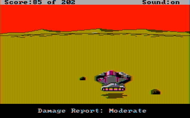 Space Quest: Chapter I - The Sarien Encounter IBM PC/Compatibles Screenshot: The skimmer arcade sequence.