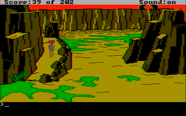 Space Quest: Chapter I - The Sarien Encounter IBM PC/Compatibles Screenshot: Walking up a path...