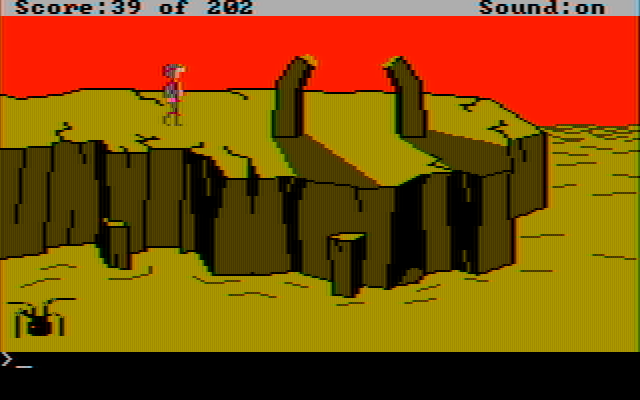 Space Quest: Chapter I - The Sarien Encounter IBM PC/Compatibles Screenshot: This rock formation looks suspicious...
