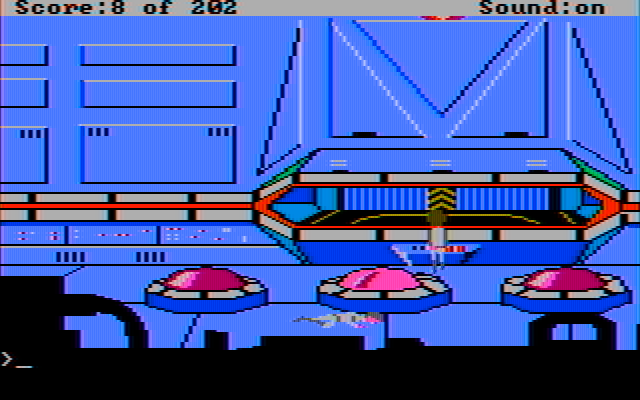 Space Quest: Chapter I - The Sarien Encounter IBM PC/Compatibles Screenshot: Looks like some sort of control room...