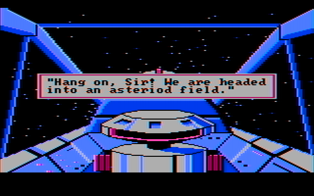 Space Quest: Chapter I - The Sarien Encounter IBM PC/Compatibles Screenshot: Asteroids ahead!