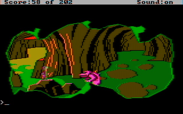 Space Quest: Chapter I - The Sarien Encounter IBM PC/Compatibles Screenshot: Attempting to defeat the one known as Orat.