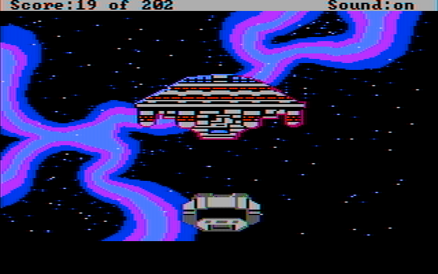 Space Quest: Chapter I - The Sarien Encounter IBM PC/Compatibles Screenshot: Escaping just in time...