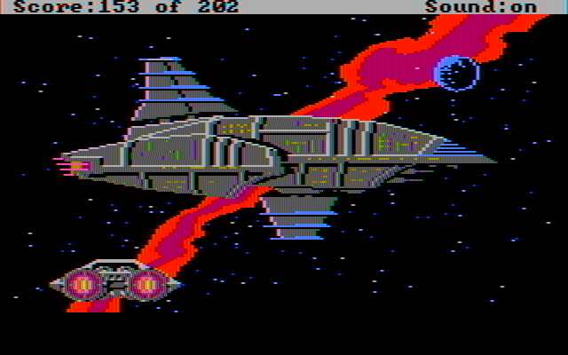 Space Quest: Chapter I - The Sarien Encounter IBM PC/Compatibles Screenshot: The Deltaur, a Sarien ship!