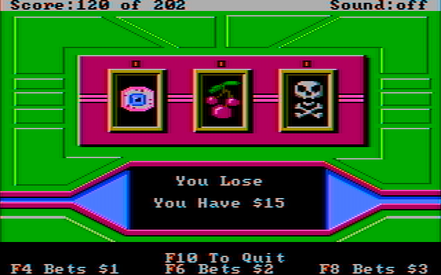 Space Quest: Chapter I - The Sarien Encounter IBM PC/Compatibles Screenshot: Losing at the slot machine...