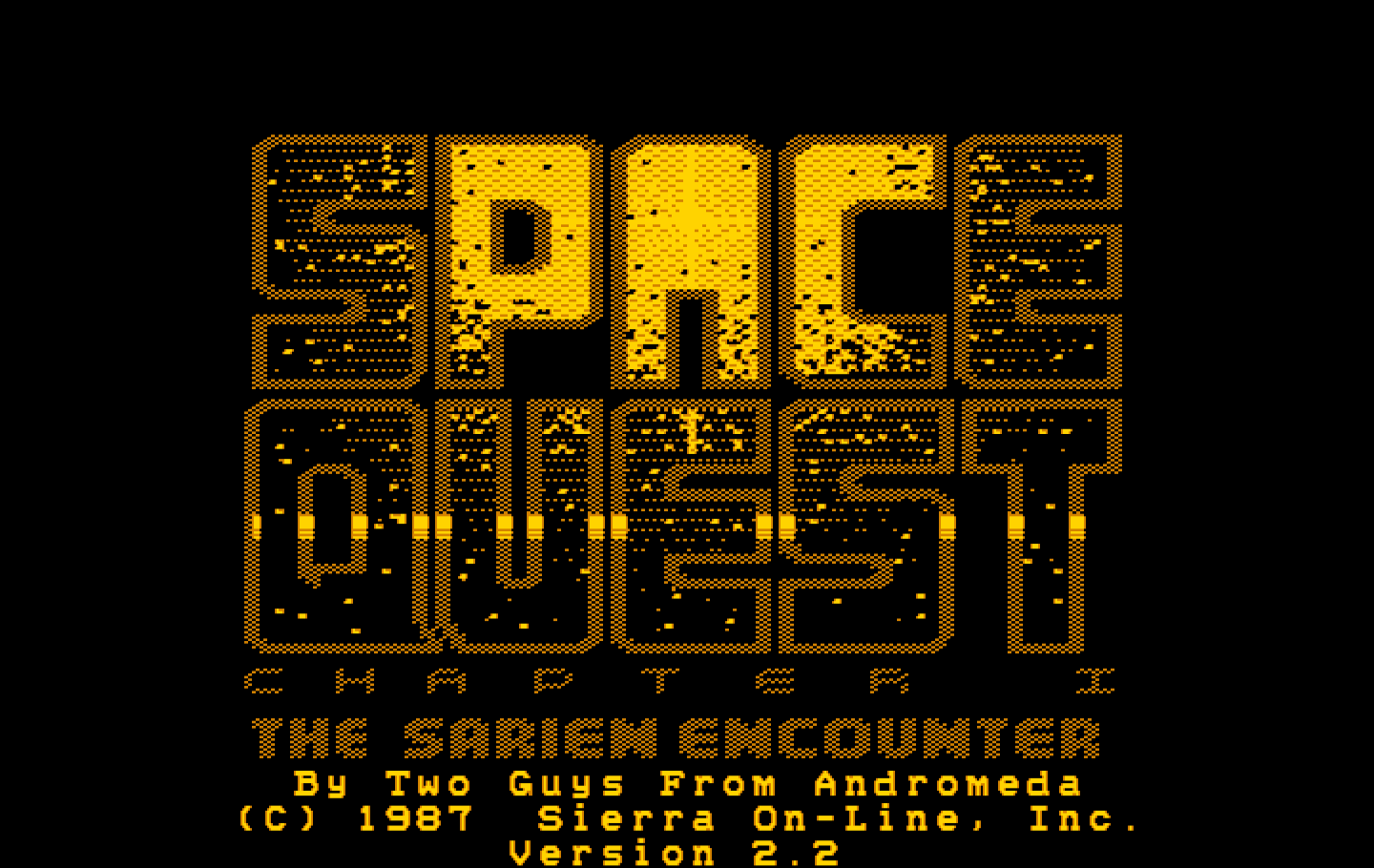 Space Quest: Chapter I - The Sarien Encounter IBM PC/Compatibles Screenshot: Title screen.