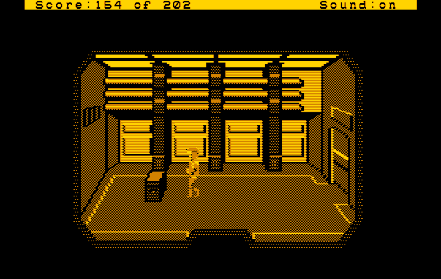 Space Quest: Chapter I - The Sarien Encounter IBM PC/Compatibles Screenshot: How can I get out of this room?