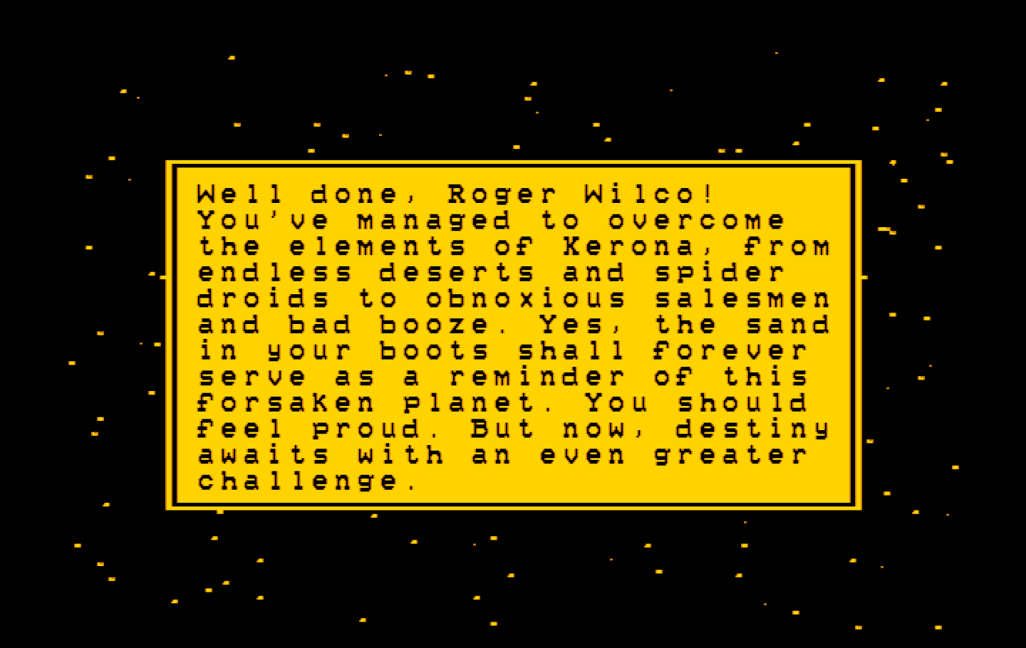 Space Quest: Chapter I - The Sarien Encounter IBM PC/Compatibles Screenshot: Escaped from Kerona.