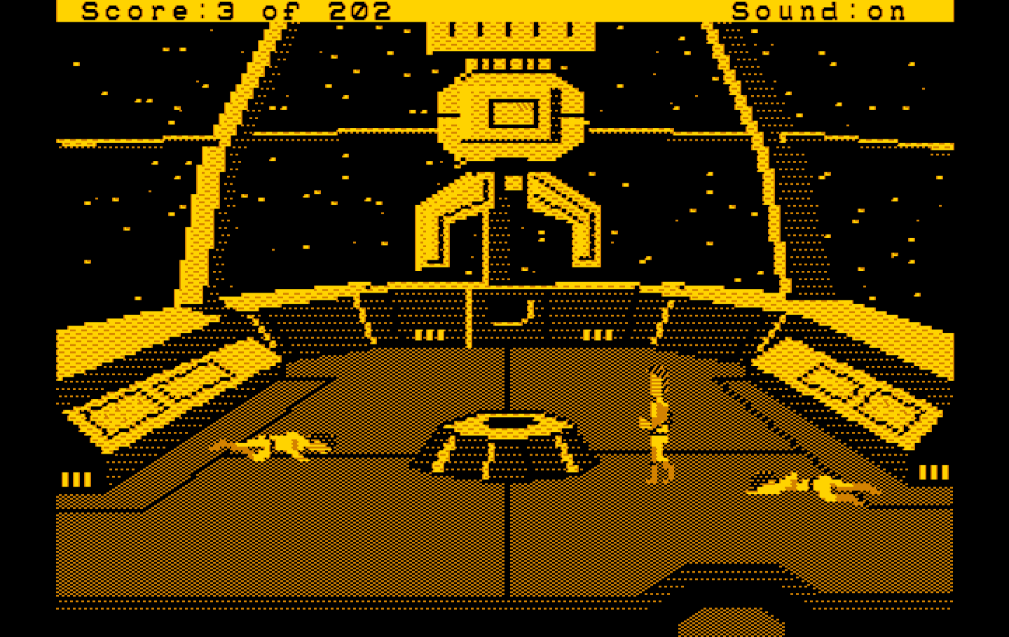 Space Quest: Chapter I - The Sarien Encounter IBM PC/Compatibles Screenshot: The star generator has been stolen!