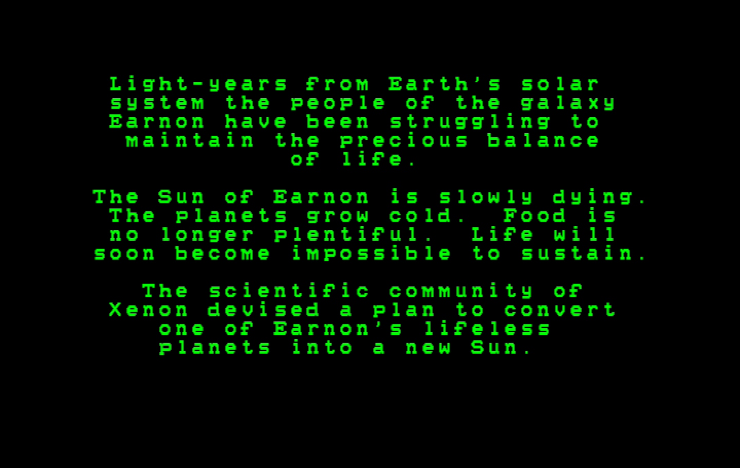 Space Quest: Chapter I - The Sarien Encounter IBM PC/Compatibles Screenshot: The story so far.