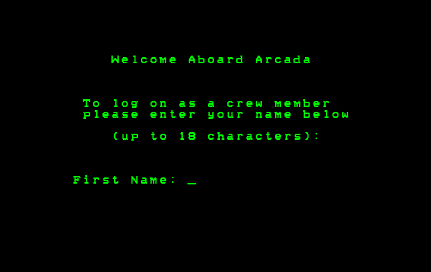 Space Quest: Chapter I - The Sarien Encounter IBM PC/Compatibles Screenshot: Welcome aboard Arcada!