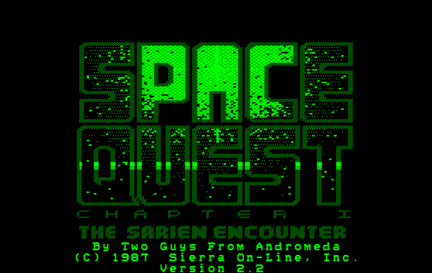Space Quest: Chapter I - The Sarien Encounter IBM PC/Compatibles Screenshot: Title screen.