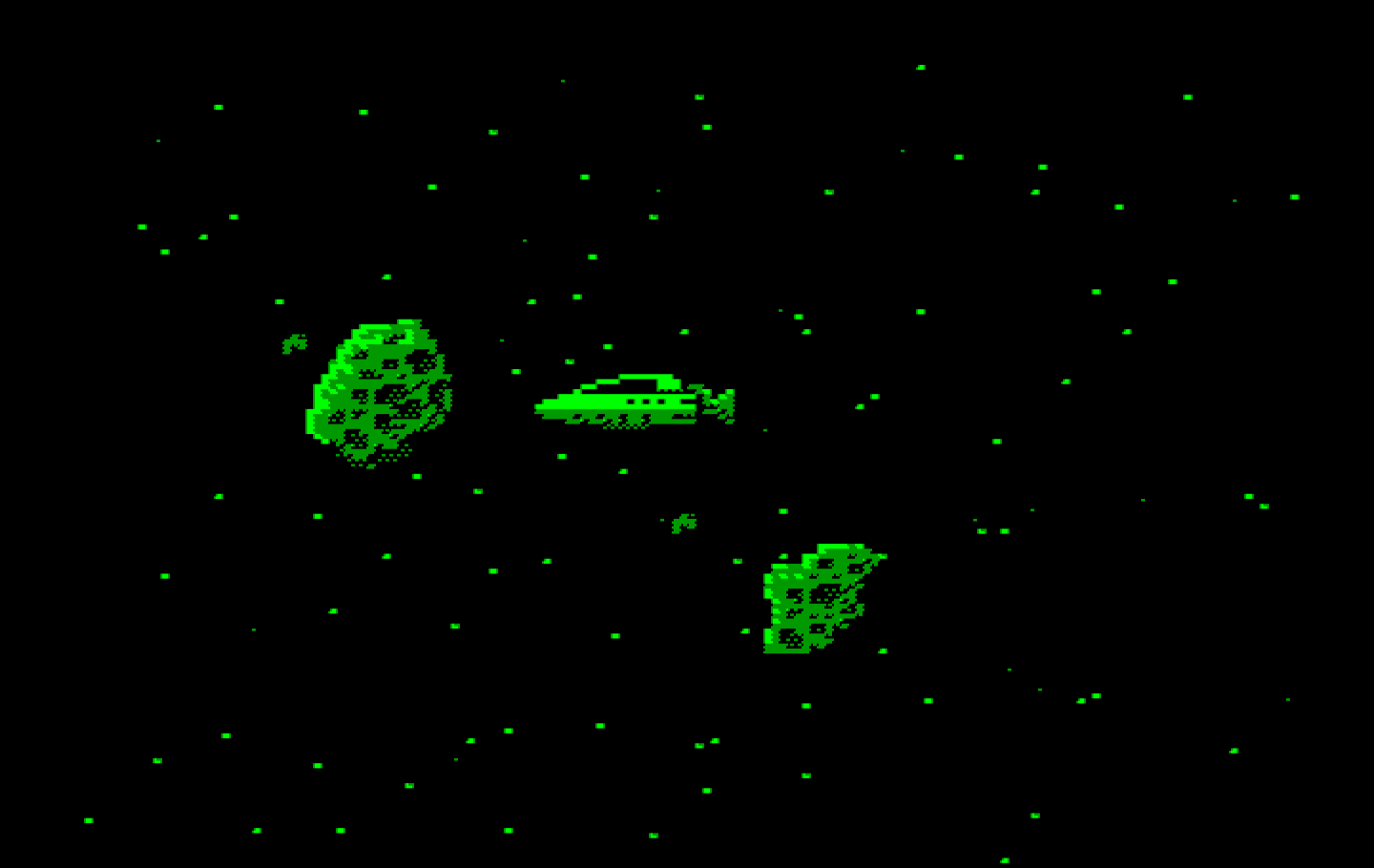 Space Quest: Chapter I - The Sarien Encounter IBM PC/Compatibles Screenshot: Dodging the asteroids is controled by my robot.