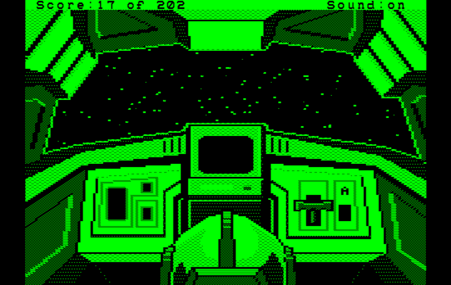 Space Quest: Chapter I - The Sarien Encounter IBM PC/Compatibles Screenshot: Inside the escape pod...
