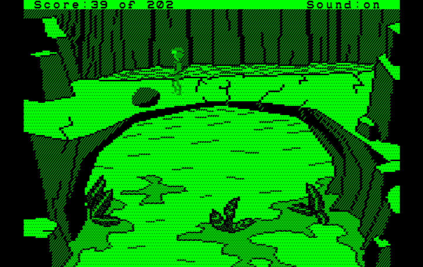 Space Quest: Chapter I - The Sarien Encounter IBM PC/Compatibles Screenshot: This bridge isn't very stable...