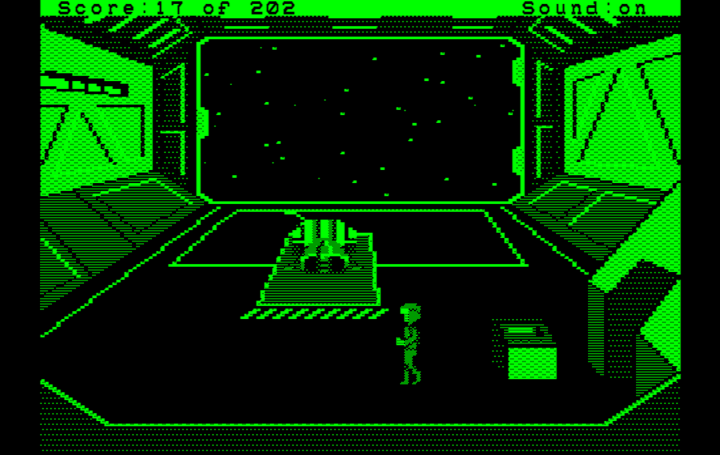 Space Quest: Chapter I - The Sarien Encounter IBM PC/Compatibles Screenshot: An escape pod, how useful!