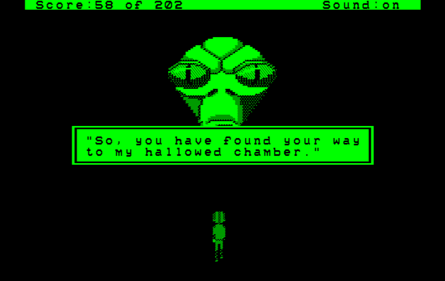 Space Quest: Chapter I - The Sarien Encounter IBM PC/Compatibles Screenshot: Talking with an alien hologram.