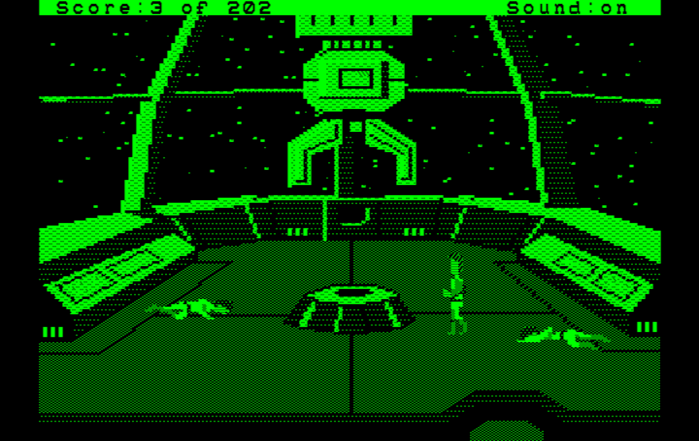 Space Quest: Chapter I - The Sarien Encounter IBM PC/Compatibles Screenshot: The star generator has been stolen!