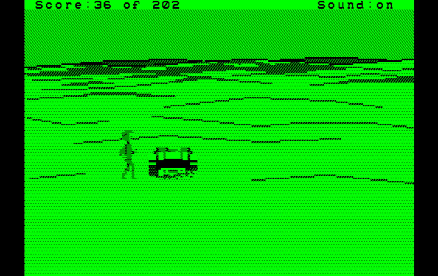 Space Quest: Chapter I - The Sarien Encounter IBM PC/Compatibles Screenshot: Where should I head on this desert planet?