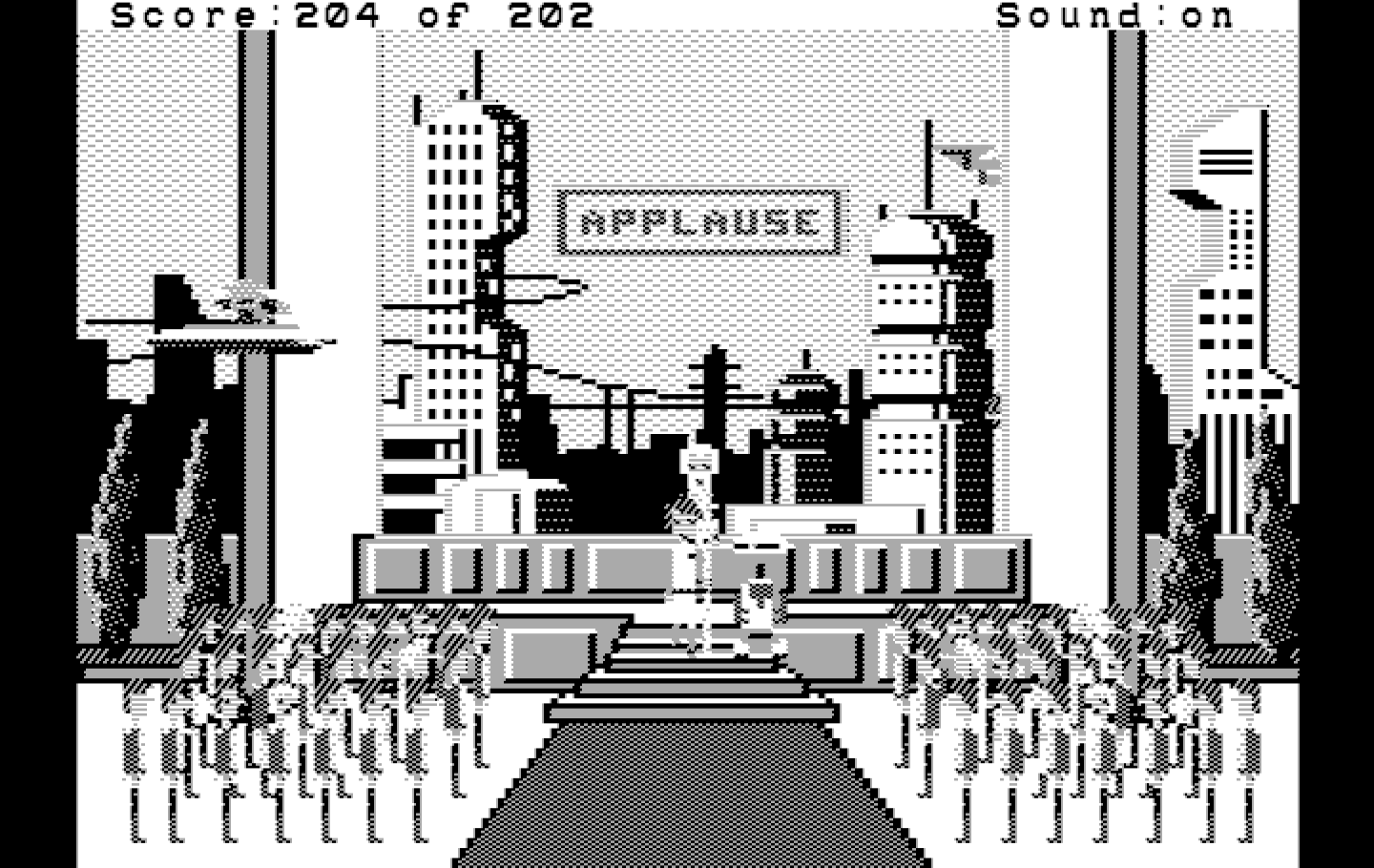 Space Quest: Chapter I - The Sarien Encounter IBM PC/Compatibles Screenshot: Mission success!