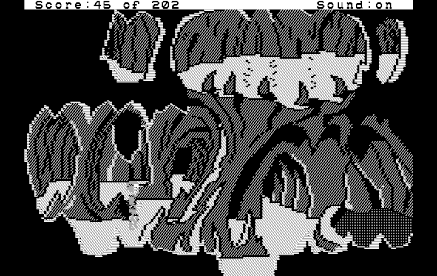 Space Quest: Chapter I - The Sarien Encounter IBM PC/Compatibles Screenshot: Where should I go in this maze-like cavern...
