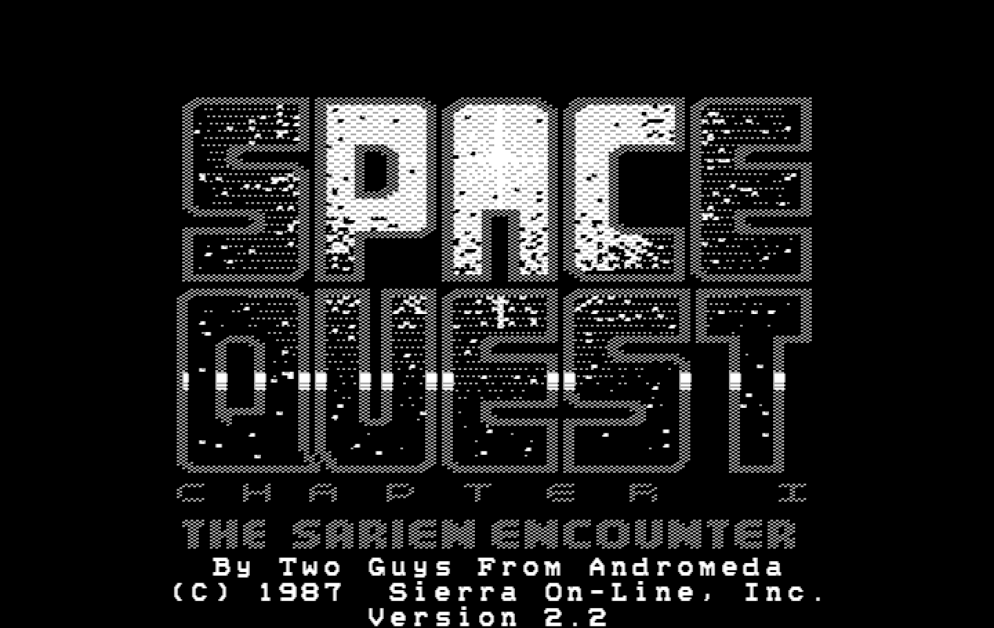 Space Quest: Chapter I - The Sarien Encounter IBM PC/Compatibles Screenshot: Title screen.