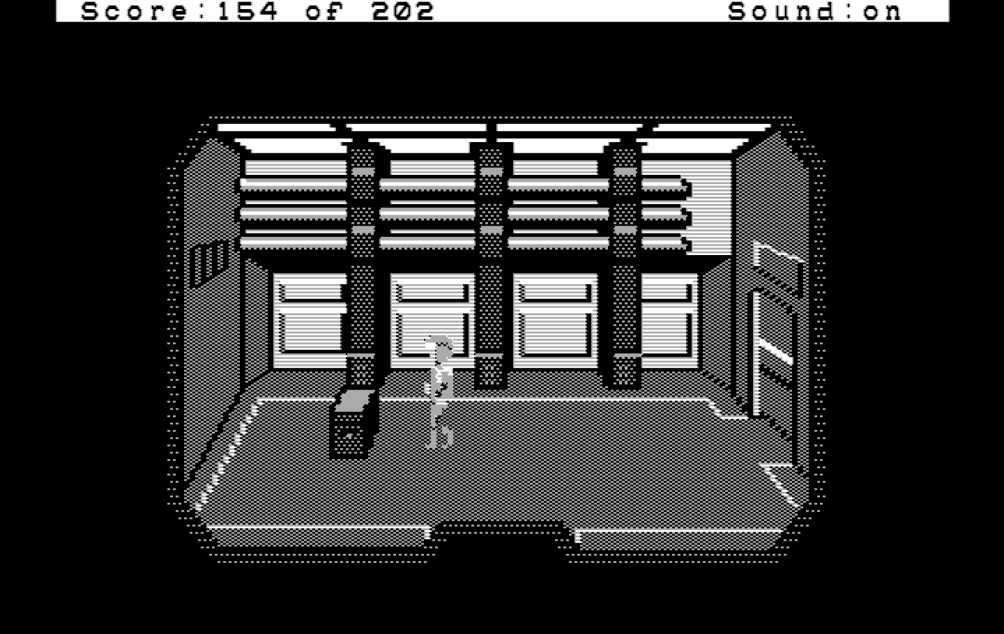 Space Quest: Chapter I - The Sarien Encounter IBM PC/Compatibles Screenshot: How can I get out of this room?