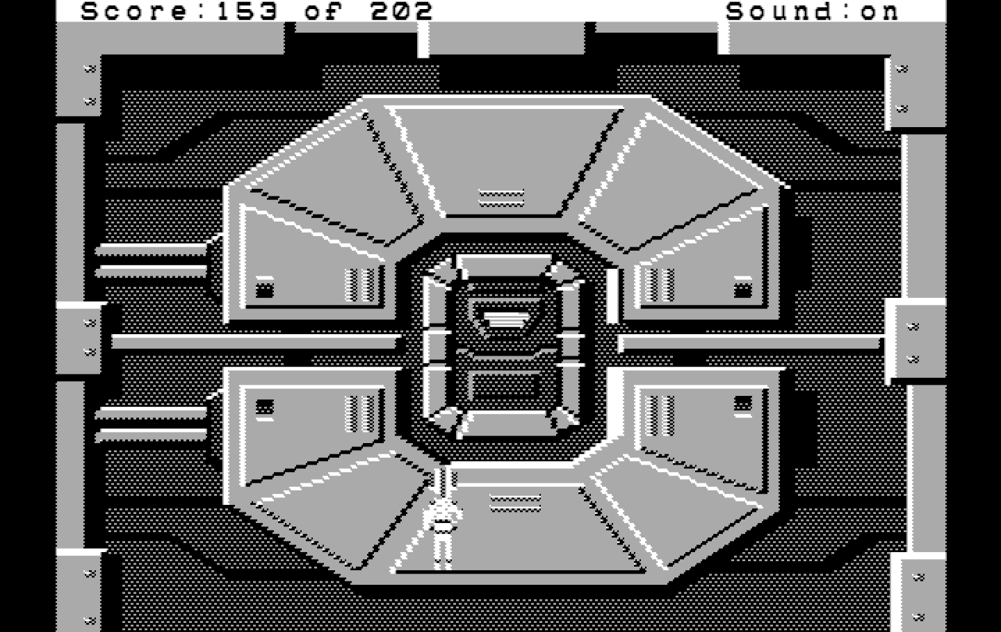 Space Quest: Chapter I - The Sarien Encounter IBM PC/Compatibles Screenshot: Outside the airlock.