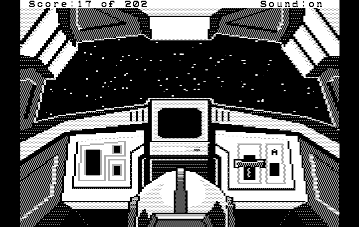 Space Quest: Chapter I - The Sarien Encounter IBM PC/Compatibles Screenshot: Inside the escape pod...