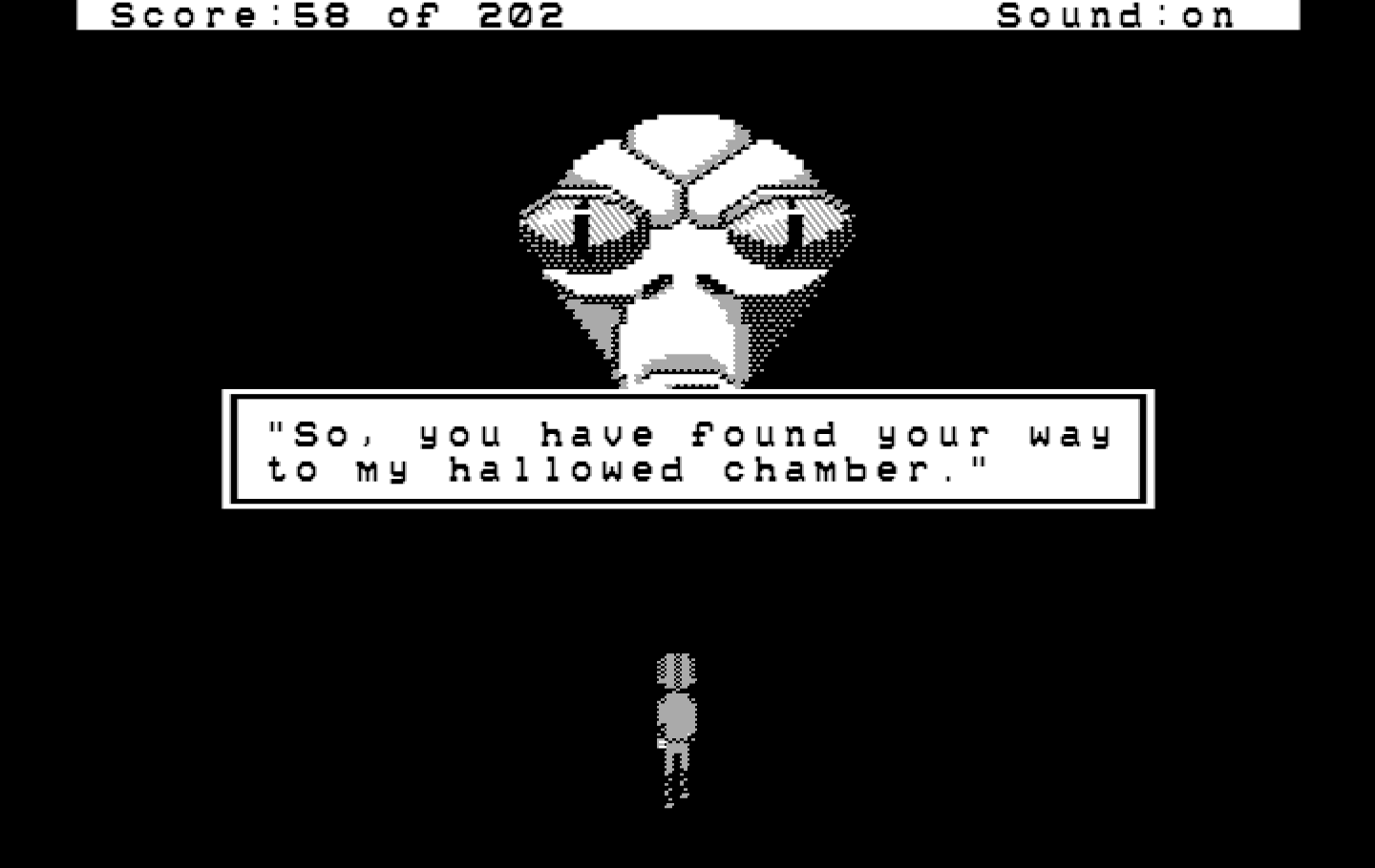 Space Quest: Chapter I - The Sarien Encounter IBM PC/Compatibles Screenshot: Talking with an alien hologram.