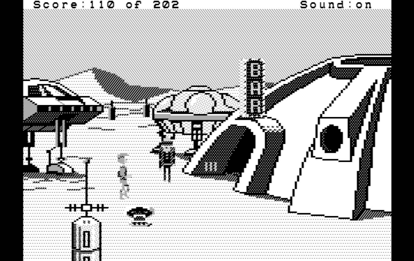 Space Quest: Chapter I - The Sarien Encounter IBM PC/Compatibles Screenshot: Welcome to Ulence Flats!