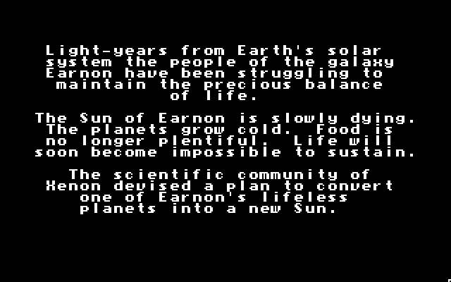 Space Quest: Chapter I - The Sarien Encounter Apple IIgs Screenshot: The story so far.