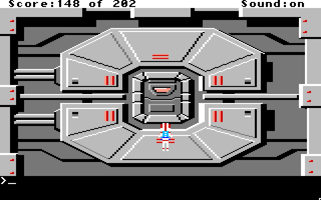 Space Quest: Chapter I - The Sarien Encounter Apple IIgs Screenshot: Outside the airlock.