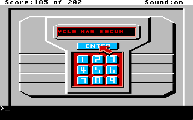 Space Quest: Chapter I - The Sarien Encounter Apple IIgs Screenshot: Self destruct engaged! Time to blow this taco stand!