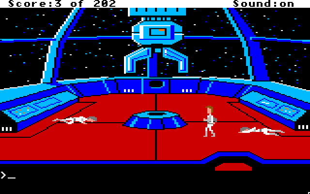 Space Quest: Chapter I - The Sarien Encounter Apple IIgs Screenshot: The star generator has been stolen!