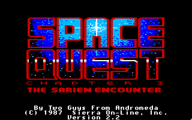 Space Quest: Chapter I - The Sarien Encounter Apple IIgs Screenshot: Title screen.