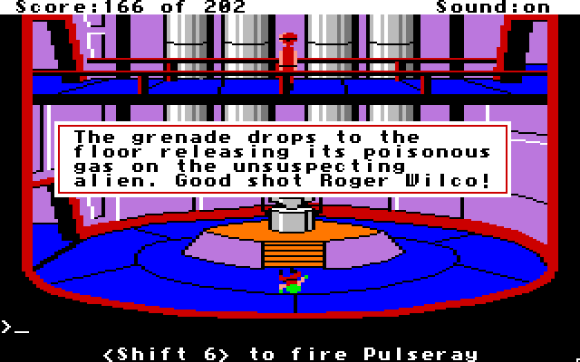 Space Quest: Chapter I - The Sarien Encounter Apple IIgs Screenshot: Took out the guard...