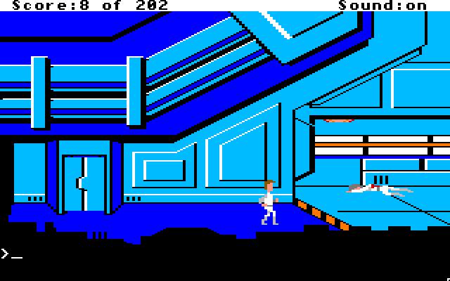 Space Quest: Chapter I - The Sarien Encounter Apple IIgs Screenshot: Continuing to explore...