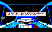 Space Quest: Chapter I - The Sarien Encounter for Apple IIgs - Uh oh, asteroids!
