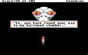 Space Quest: Chapter I - The Sarien Encounter for Apple IIgs - Talking with a hologram.