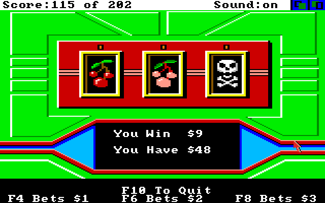 Space Quest: Chapter I - The Sarien Encounter Amiga Screenshot: I won some money! I'll still need more, though...