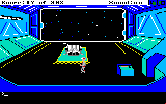 Space Quest: Chapter I - The Sarien Encounter Amiga Screenshot: An escape pod...just what I needed to get off this doomed ship.
