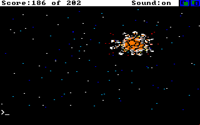 Space Quest: Chapter I - The Sarien Encounter Amiga Screenshot: The Deltaur explodes.