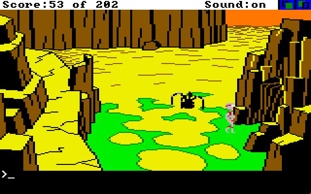 Space Quest: Chapter I - The Sarien Encounter Amiga Screenshot: Running from the spider droid.